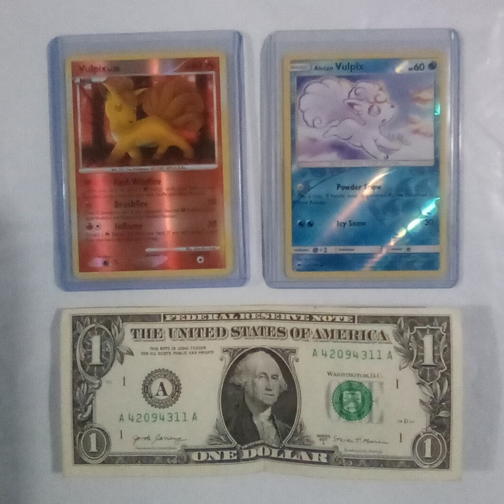 🔥RARE Shiny Vulpix Platinum Holo Pokemon Card SH6 Bundle🔥